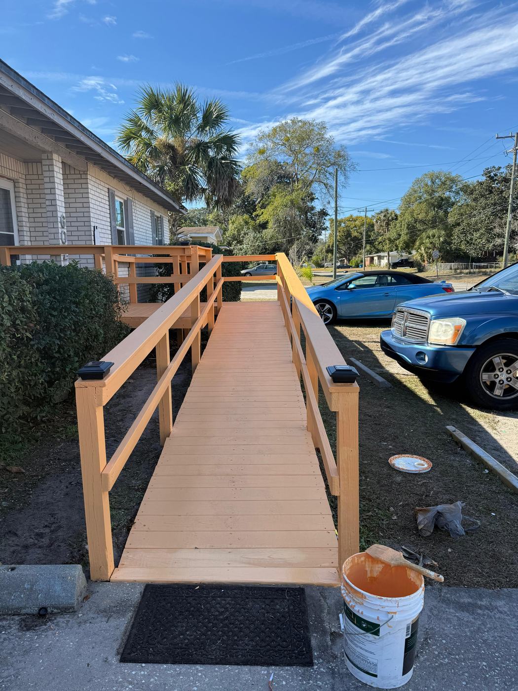 Wood accessibility ramp